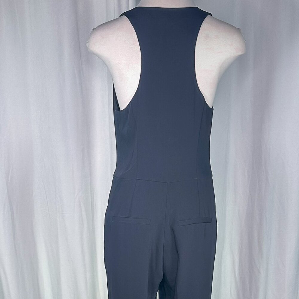 Rachel Roy Zip Front Sleeveless Racerback Jumpsuit Black - Picture 7 of 8